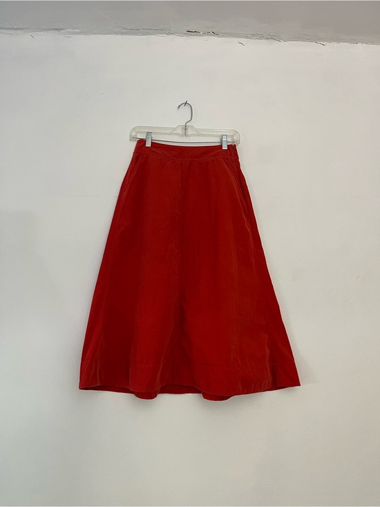 Vanessa Virginia Dresses & Skirts - Red Corduroy Midi Skirt